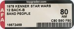 STAR WARS (1978) - SAND PEOPLE (TUSKEN RAIDER) 12 BACK-B AFA 80 NM.