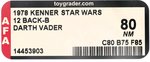 STAR WARS (1978) - DARTH VADER 12 BACK-B AFA 80 NM.