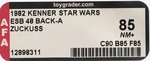 STAR WARS: THE EMPIRE STRIKES BACK (1982) - ZUCKUSS 48 BACK-A AFA 85 NM+.