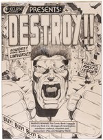 DESTROY!! #1 COMIC BOOK COVER LARGE ORIGINAL ART BY SCOTT McCLOUD.