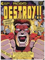 DESTROY!! #1 COMIC BOOK COVER LARGE ORIGINAL ART BY SCOTT McCLOUD.