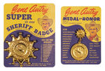 GENE AUTRY CARDED BADGES.