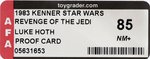 STAR WARS: REVENGE OF THE JEDI (1983) - LUKE SKYWALKER (HOTH BATTLE GEAR) PROOF CARD AFA 85 NM+.