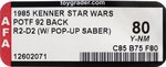 STAR WARS: THE POWER OF THE FORCE (1985) - ARTOO-DETOO (R2-D2) POP-UP LIGHTSABER 92 BACK AFA 80 Y-NM.