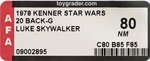 STAR WARS (1978) - LUKE SKYWALKER 20 BACK-G (BOBA FETT OFFER) AFA 80 NM.