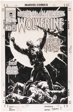 MARVEL COMICS PRESENTS #114 WOLVERINE COMIC BOOK COVER ORIGINAL ART BY STEVE LIGHTLE.