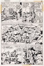 KAMANDI, THE LAST BOY ON EARTH #17 COMIC BOOK PAGE ORIGINAL ART BY JACK KIRBY.