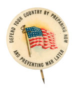 RARE WWI PREPAREDNESS BUTTON FROM HAKE COLLECTION & CPB.