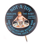 SUPERB "NOT-A-TOY" BABY DEVELOPMENT DEVICE BUTTON.