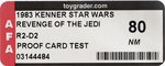 STAR WARS: REVENGE OF THE JEDI (1983) - R2-D2 PROOF CARD AFA 80 NM (BLANK NAME).