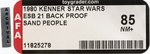 STAR WARS: THE EMPIRE STRIKES BACK (1980) - SAND PEOPLE (TUSKEN RAIDER) 21 BACK PROOF CARD AFA 85 NM+.