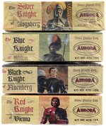 AURORA KNIGHTS FACTORY-SEALED BOXED MODEL KIT SET OF FIVE.