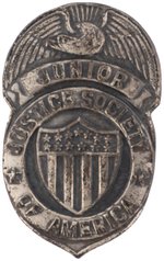 THE JUNIOR JUSTICE SOCIETY OF AMERICA 1942 CLUB KIT LOT WITH BADGE.