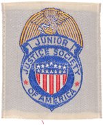 THE JUNIOR JUSTICE SOCIETY OF AMERICA 1942-1944 CLUB KIT LOT OF SIX WITH PATCH.