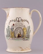 WASHINGTON "LONG LIVE THE PRESIDENT" POLYCHROME LIVERPOOL JUG.