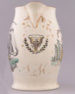 WASHINGTON "LONG LIVE THE PRESIDENT" POLYCHROME LIVERPOOL JUG.