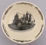 WASHINGTON, FRANKLIN USS CONSTELLATION NAVAL BATTLE LIVERPOOL CREAMWARE BOWL.