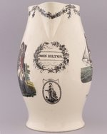 DEATH OF GENERAL WOLFE POLYCHROME LIVERPOOL CREAMWARE JUG.
