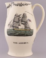 DEATH OF GENERAL WOLFE POLYCHROME LIVERPOOL CREAMWARE JUG.