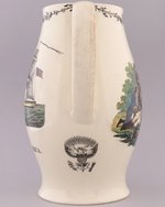 DEATH OF GENERAL WOLFE POLYCHROME LIVERPOOL CREAMWARE JUG.