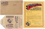 SUPERMAN "SUPERMEN OF AMERICA" COMPLETE 1939 CLUB KIT (FIRST ISSUE) WITH BUTTON.