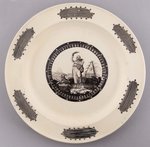 "SACRED TO THE MEMORY OF WASHINGTON" LIVERPOOL PLATE BY HERCULANEUM POTTERY COMPANY.