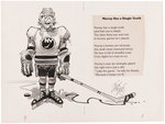 THE MAD JOCK BOOK COMIC ORIGINAL ART (HOCKEY) BY JACK DAVIS.