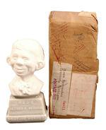 “MAD’S ALFRED E. NEUMAN WHAT-ME WORRY?” CERAMIC BUST WITH MAILER BOX.