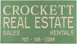 SALEM'S LOT (2024): "CROCKETT REAL ESTATE SALES RENTALS" STOREFRONT SIGN - SCREEN-USED PROP.