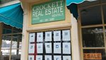 SALEM'S LOT (2024): "CROCKETT REAL ESTATE SALES RENTALS" STOREFRONT SIGN - SCREEN-USED PROP.