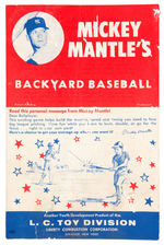 "MICKEY MANTLE'S BACKYARD BASEBALL" SET.