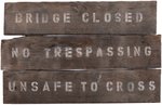 SALEM'S LOT (2024): "BRIDGE CLOSED - NO TRESPASSING - UNSAFE TO CROSS" SIGN - PRODUCTION-USED PROP.