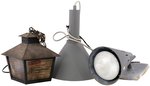 SALEM'S LOT (2024): THREE DELL'S BAR BEER LIGHTS, TWO FLOODLIGHTS, & FRYING PAN CLOCK - SCREEN-USED PROPS.