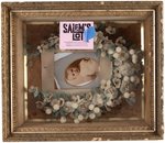 SALEM'S LOT (2024): ANTIQUE HOLY BIBLE, ANTIQUE LEDGER BOOK & FRAMED ANTIQUE SHADOWBOX DISPLAY WITH BABY PHOTO  - PRODUCTION & SCREEN-USED PROPS.