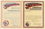 SUPERMAN "SUPERMEN OF AMERICA" CERTIFICATE PAIR (1950s PLAYSUIT INSERT VARIETY & 1965 CLUB KIT ISSUE).