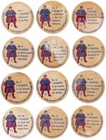 SUPERMAN 1941 "PLEDGE" MILK CAP SET.