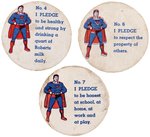 SUPERMAN 1941 "PLEDGE" MILK CAP TRIO (NO DAIRY NAME).