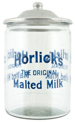 "HORLICK'S THE ORIGINAL MALTED MILK" LARGE SIZE VARIETY STORE DISPLAY JAR.