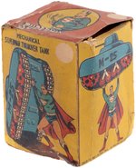 "SUPERMAN TURNOVER TANK" BOXED 1950s LINE MAR WIND-UP.