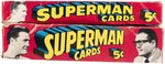 1966 TOPPS SUPERMAN DISPLAY BOX VARIETY PAIR PLUS 16 WRAPPERS.