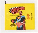 1966 TOPPS SUPERMAN DISPLAY BOX VARIETY PAIR PLUS 16 WRAPPERS.