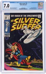 SILVER SURFER #4 FEBRUARY 1969 CGC 7.0 FINE/VF (SILVER SURFER VS. THOR).