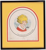 LITTLE ORPHAN ANNIE 1930s PINBACK BUTTON ORIGINAL ART BY CREATOR HAROLD GRAY.