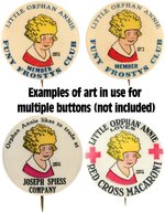 LITTLE ORPHAN ANNIE 1930s PINBACK BUTTON ORIGINAL ART BY CREATOR HAROLD GRAY.