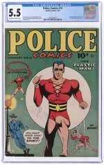 POLICE COMICS #15 JANUARY 1943 CGC 5.5 FINE- (SPIRIT).