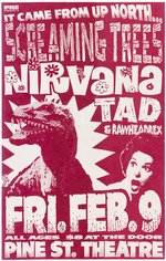 SCREAMING TREES & NIRVANA "IT CAME FROM UP NORTH" 1990 PORTLAND, OR CONCERT POSTER.