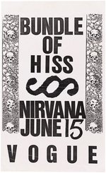 BUNDLE OF HISS & NIRVANA SEATTLE, WA 1988 CONCERT POSTER.