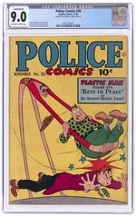 POLICE COMICS #36 NOVEMBER 1944 CGC CONSERVED 9.0 VF/NM.