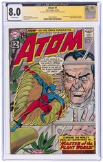 ATOM #1 JUNE-JULY 1962 CGC JSA AUTHENTIC AUTOGRAPH 8.0 VF.