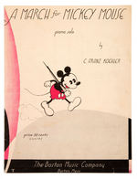 "MICKEY MOUSE" GROUP OF FIVE EARLY SHEET MUSIC EXAMPLES.